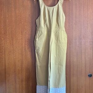 NWOT Dusty Yellow Jumpsuit with Cute Details
